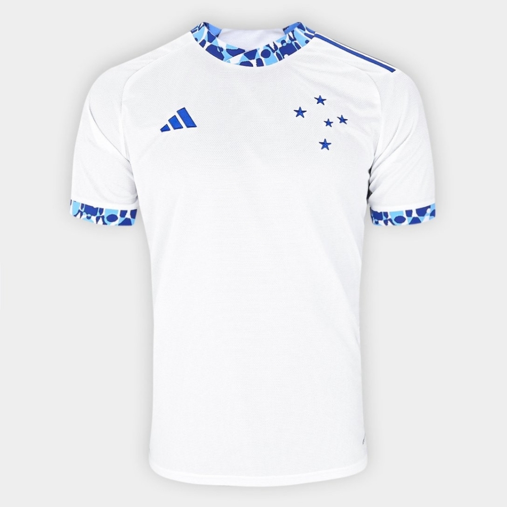 Cruzeiro Men's White Jersey with Blue Star Design